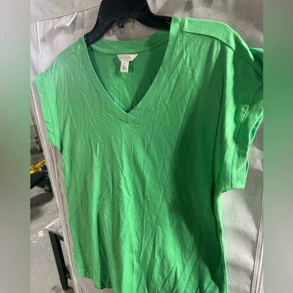 Caslon Relaxed Fit V Neck Short Sleeve Shirt Size XS Cotton - Picture 3 of 6